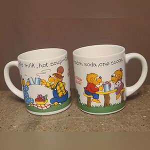 (Set Of 2) Berenstain Bears Mugs, 1987 Princess House